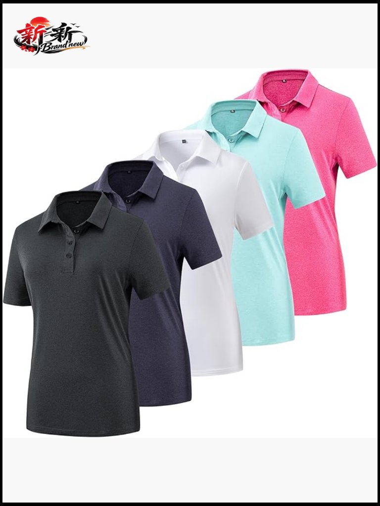 Lightweight Moisture Wicking Short Sleeve Polo Quick Dry Athletic Tennis Top